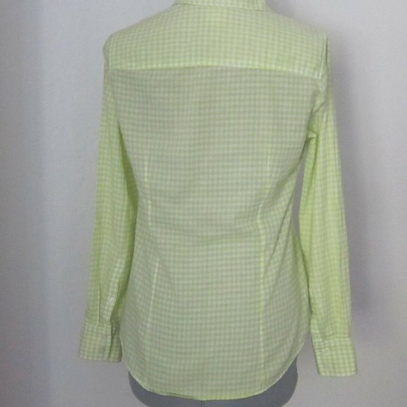 J. CREW THE PERFECT SHIRT - LIME GREEN GINGHAM - 100% COTTON - X … - Picture 4 of 5
